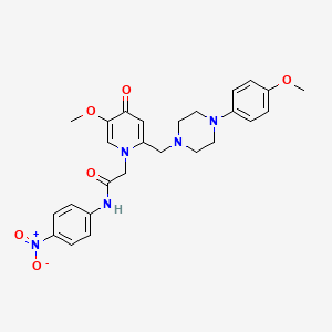 2-(5-methoxy-2-((4-(4-methoxyphenyl)piperazin-1-yl)methyl)-4-oxopyridin-1(4H)-yl)-N-(4-nitrophenyl)acetamide