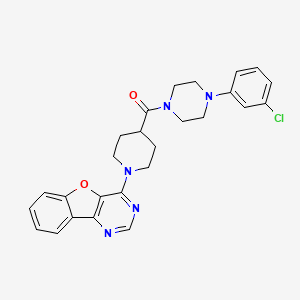 4-(4-{[4-(3-Chlorophenyl)piperazin-1-yl]carbonyl}piperidin-1-yl)[1]benzofuro[3,2-d]pyrimidine