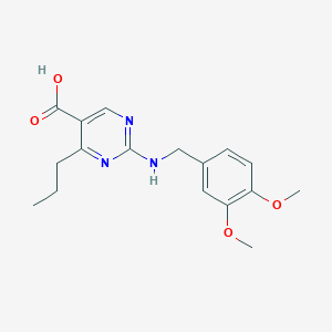 molecular formula C17H21N3O4 B2738640 2-[(3,4-Dimethoxybenzyl)amino]-4-propylpyrimidine-5-carboxylic acid CAS No. 1340910-97-5
