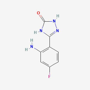 molecular formula C8H7FN4O B2738642 5-(2-氨基-4-氟苯基)-2,4-二氢-3H-1,2,4-三唑-3-酮 CAS No. 1249582-57-7