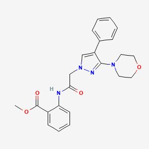 molecular formula C23H24N4O4 B2738643 methyl 2-(2-(3-morpholino-4-phenyl-1H-pyrazol-1-yl)acetamido)benzoate CAS No. 1286724-74-0