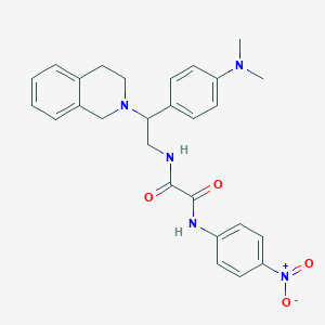 molecular formula C27H29N5O4 B2738644 N1-(2-(3,4-dihydroisoquinolin-2(1H)-yl)-2-(4-(dimethylamino)phenyl)ethyl)-N2-(4-nitrophenyl)oxalamide CAS No. 941995-83-1