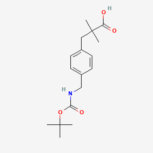 molecular formula C17H25NO4 B2738653 3-(4-(((tert-Butoxycarbonyl)amino)methyl)phenyl)-2,2-dimethylpropanoic acid CAS No. 2241131-18-8