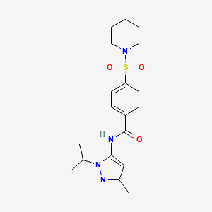 molecular formula C19H26N4O3S B2738659 N-(1-isopropyl-3-methyl-1H-pyrazol-5-yl)-4-(piperidin-1-ylsulfonyl)benzamide CAS No. 1172968-49-8