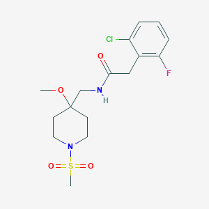 molecular formula C16H22ClFN2O4S B2738664 2-(2-chloro-6-fluorophenyl)-N-[(1-methanesulfonyl-4-methoxypiperidin-4-yl)methyl]acetamide CAS No. 2415633-91-7