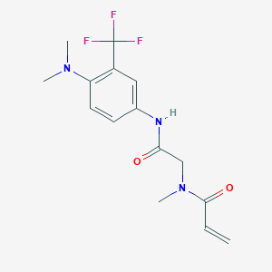 molecular formula C15H18F3N3O2 B2738674 N-[2-[4-(Dimethylamino)-3-(trifluoromethyl)anilino]-2-oxoethyl]-N-methylprop-2-enamide CAS No. 2411276-98-5