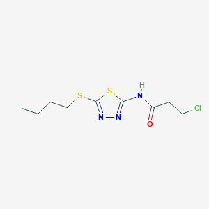 molecular formula C9H14ClN3OS2 B2738675 N-(5-丁基硫代-1,3,4-噻二唑-2-基)-3-氯丙酰胺 CAS No. 391875-97-1