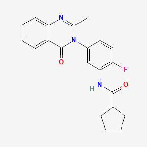 molecular formula C21H20FN3O2 B2738677 N-(2-氟-5-(2-甲基-4-氧代喹唑啉-3(4H)-基)苯基)环戊基甲酰胺 CAS No. 899980-49-5