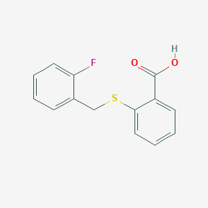 molecular formula C14H11FO2S B2738680 2-[(2-fluorophenyl)methylsulfanyl]benzoic Acid CAS No. 672290-91-4
