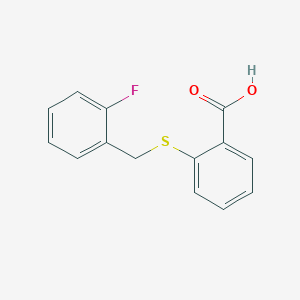 molecular formula C14H11FO2S B2738680 2-{[(2-Fluorophenyl)methyl]sulfanyl}benzoic acid CAS No. 672290-91-4