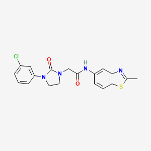 molecular formula C19H17ClN4O2S B2738695 2-(3-(3-氯苯基)-2-氧代咪唑啉-1-基)-N-(2-甲基苯并噻唑-5-基)乙酰胺 CAS No. 1251578-46-7