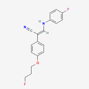 (2Z)-3-[(4-fluorophenyl)amino]-2-[4-(3-fluoropropoxy)phenyl]prop-2-enenitrile