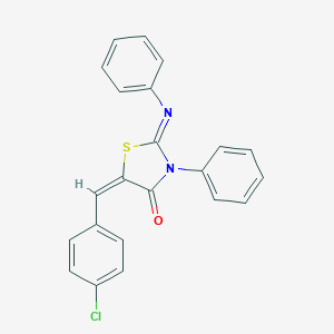 molecular formula C22H15ClN2OS B273870 5-(4-Chlorobenzylidene)-3-phenyl-2-(phenylimino)-1,3-thiazolidin-4-one 