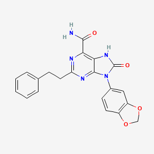 9-(benzo[d][1,3]dioxol-5-yl)-8-oxo-2-phenethyl-8,9-dihydro-7H-purine-6-carboxamide