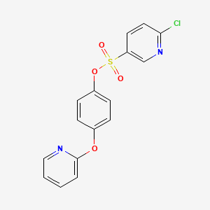 molecular formula C16H11ClN2O4S B2738713 4-(Pyridin-2-yloxy)phenyl 6-chloropyridine-3-sulfonate CAS No. 1375224-15-9