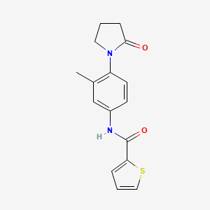 molecular formula C16H16N2O2S B2738729 N-(3-methyl-4-(2-oxopyrrolidin-1-yl)phenyl)thiophene-2-carboxamide CAS No. 941992-88-7