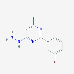 molecular formula C11H11FN4 B2738733 2-(3-Fluorophenyl)-4-hydrazinyl-6-methylpyrimidine CAS No. 1239741-38-8