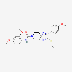 molecular formula C25H30N4O4S B2738741 N-(2,4-dimethoxyphenyl)-2-(ethylthio)-3-(4-methoxyphenyl)-1,4,8-triazaspiro[4.5]deca-1,3-diene-8-carboxamide CAS No. 894881-50-6