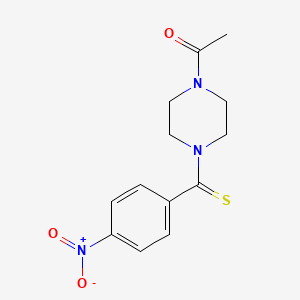 molecular formula C13H15N3O3S B2738743 1-Acetyl-4-[(4-nitrophenyl)carbonothioyl]piperazine CAS No. 433322-46-4