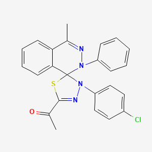 1-(3'-(4-chlorophenyl)-4-methyl-2-phenyl-2H,3'H-spiro[phthalazine-1,2'-[1,3,4]thiadiazol]-5'-yl)ethanone