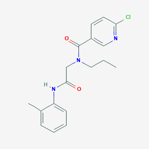 molecular formula C18H20ClN3O2 B2738754 2-[1-(6-chloropyridin-3-yl)-N-propylformamido]-N-(2-methylphenyl)acetamide CAS No. 1090918-01-6