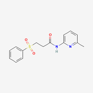 molecular formula C15H16N2O3S B2738756 3-(苯磺酰基)-N-(6-甲基吡啶-2-基)丙酰胺 CAS No. 868676-89-5