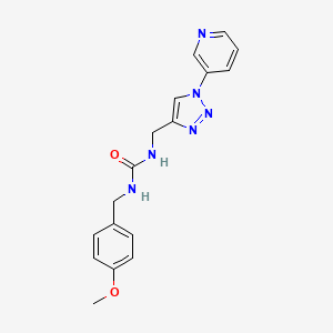 molecular formula C17H18N6O2 B2738760 1-(4-methoxybenzyl)-3-((1-(pyridin-3-yl)-1H-1,2,3-triazol-4-yl)methyl)urea CAS No. 2327445-84-9