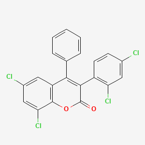 molecular formula C21H10Cl4O2 B2738768 6,8-二氯-3-(2,4-二氯苯基)-4-苯基咔咯-2-酮 CAS No. 263364-95-0