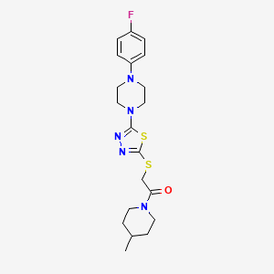 2-((5-(4-(4-Fluorophenyl)piperazin-1-yl)-1,3,4-thiadiazol-2-yl)thio)-1-(4-methylpiperidin-1-yl)ethanone