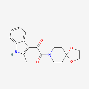 molecular formula C18H20N2O4 B2738777 1-(1,4-二氧杂-8-氮杂螺[4.5]癸烷-8-基)-2-(2-甲基-1H-吲哚-3-基)乙烷-1,2-二酮 CAS No. 852368-50-4