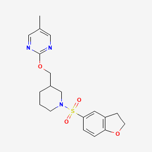 2-[[1-(2,3-Dihydro-1-benzofuran-5-ylsulfonyl)piperidin-3-yl]methoxy]-5-methylpyrimidine