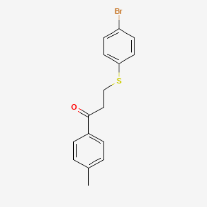 molecular formula C16H15BrOS B2738780 3-[(4-Bromophenyl)sulfanyl]-1-(4-methylphenyl)-1-propanone CAS No. 477334-22-8