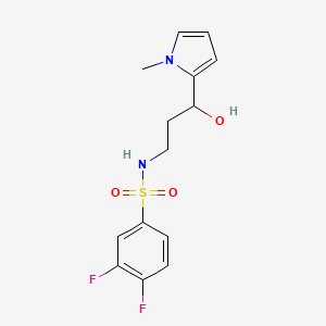 molecular formula C14H16F2N2O3S B2738789 3,4-二氟-N-(3-羟基-3-(1-甲基-1H-吡咯-2-基)丙基)苯磺酰胺 CAS No. 1787880-75-4