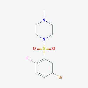 molecular formula C11H14BrFN2O2S B2738803 1-((5-Bromo-2-fluorophenyl)sulfonyl)-4-methylpiperazine CAS No. 1628604-33-0
