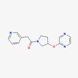 molecular formula C15H16N4O2 B2738815 1-(3-(Pyrazin-2-yloxy)pyrrolidin-1-yl)-2-(pyridin-3-yl)ethanone CAS No. 2034583-28-1
