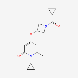 4-((1-(cyclopropanecarbonyl)azetidin-3-yl)oxy)-1-cyclopropyl-6-methylpyridin-2(1H)-one