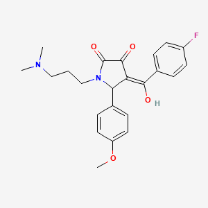 molecular formula C23H25FN2O4 B2738833 1-(3-(二甲基氨基)丙基)-4-(4-氟苯甲酰)-3-羟基-5-(4-甲氧基苯基)-1H-吡咯-2(5H)-酮 CAS No. 380880-78-4