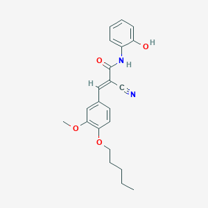 B2738842 (E)-2-cyano-N-(2-hydroxyphenyl)-3-(3-methoxy-4-pentoxyphenyl)prop-2-enamide CAS No. 380434-84-4
