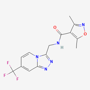 3,5-dimethyl-N-((7-(trifluoromethyl)-[1,2,4]triazolo[4,3-a]pyridin-3-yl)methyl)isoxazole-4-carboxamide