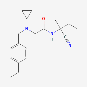 molecular formula C20H29N3O B2738862 N-(1-cyano-1,2-dimethylpropyl)-2-{cyclopropyl[(4-ethylphenyl)methyl]amino}acetamide CAS No. 1370798-85-8