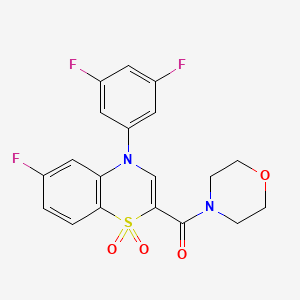 molecular formula C19H15F3N2O4S B2738869 甲基-4-[(3-氟苯基)氨基]-6-甲基喹啉-2-羧酸乙酯 CAS No. 1189444-36-7
