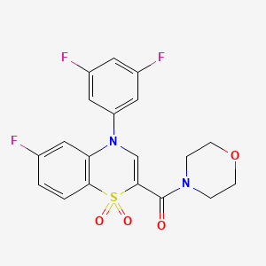 molecular formula C19H15F3N2O4S B2738869 4-(3,5-difluorophenyl)-6-fluoro-2-(morpholine-4-carbonyl)-4H-1lambda6,4-benzothiazine-1,1-dione CAS No. 1189444-36-7