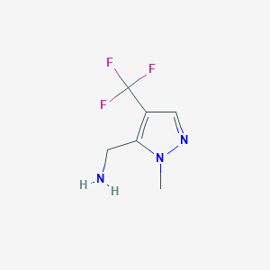 molecular formula C6H8F3N3 B2738870 [1-methyl-4-(trifluoromethyl)-1H-pyrazol-5-yl]methanamine CAS No. 1823875-42-8