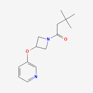 molecular formula C14H20N2O2 B2738876 3,3-二甲基-1-(3-(吡啶-3-基氧基)氮杂环丁烷-1-基)丁酮 CAS No. 1904045-27-7