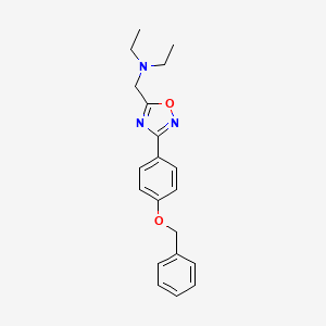 molecular formula C20H23N3O2 B2738878 N-((3-(4-(benzyloxy)phenyl)-1,2,4-oxadiazol-5-yl)methyl)-N-ethylethanamine CAS No. 1252899-04-9