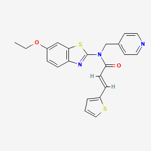 molecular formula C22H19N3O2S2 B2738889 (E)-N-(6-ethoxybenzo[d]thiazol-2-yl)-N-(pyridin-4-ylmethyl)-3-(thiophen-2-yl)acrylamide CAS No. 941914-06-3