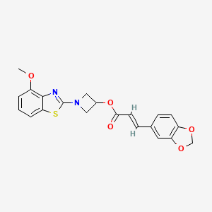 (E)-1-(4-methoxybenzo[d]thiazol-2-yl)azetidin-3-yl 3-(benzo[d][1,3]dioxol-5-yl)acrylate