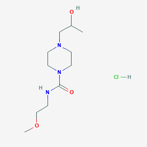 molecular formula C11H24ClN3O3 B2738895 4-(2-羟丙基)-N-(2-甲氧基乙基)哌嗪-1-甲酰胺盐酸盐 CAS No. 1396793-84-2