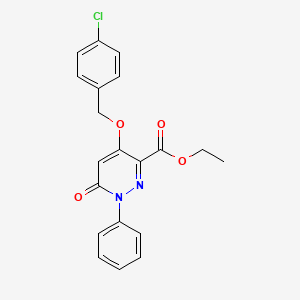 Ethyl 4-((4-chlorobenzyl)oxy)-6-oxo-1-phenyl-1,6-dihydropyridazine-3-carboxylate