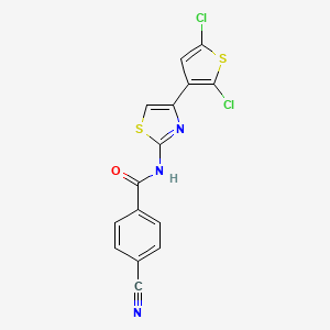 4-cyano-N-(4-(2,5-dichlorothiophen-3-yl)thiazol-2-yl)benzamide
